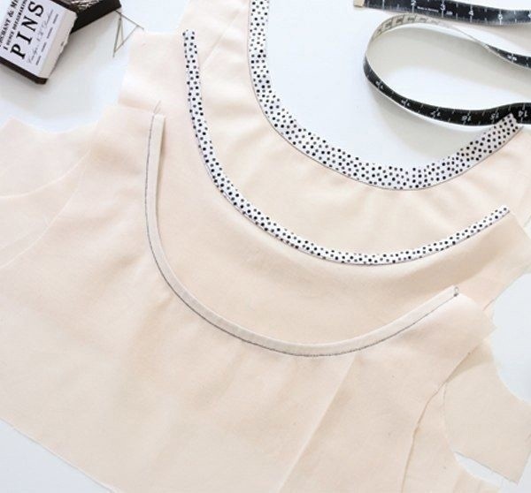 Три варианта окантовки горловины косой бейкой