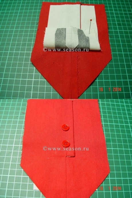 Застёжка с подкройной обтачкой