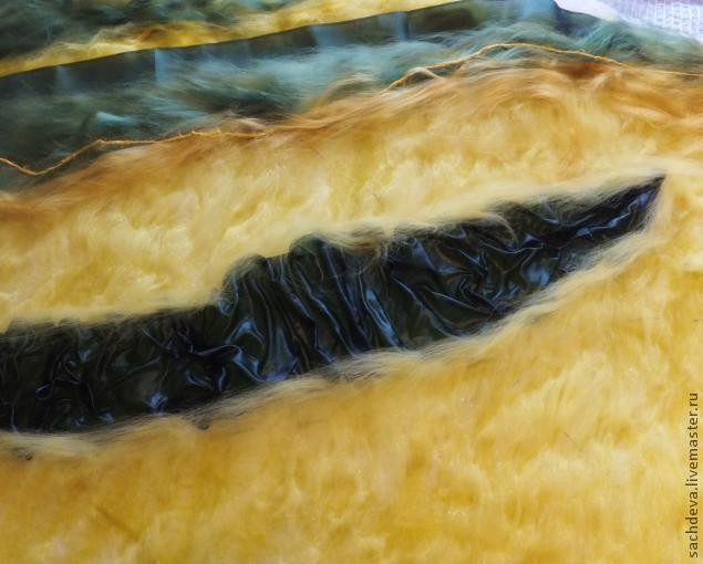 Валяние шарфа палантина на плоском шаблоне