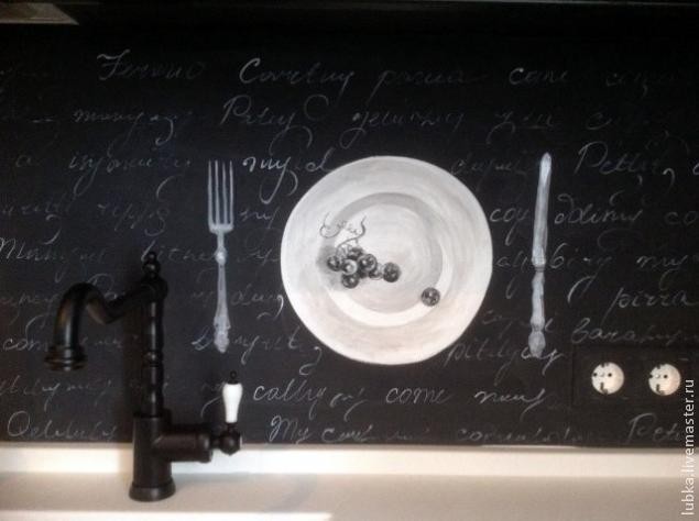 ​Роспись скинали кухни "Черно-белая графика": часть 3