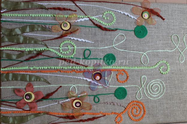 Панно из ткани и пряжи: часть 3