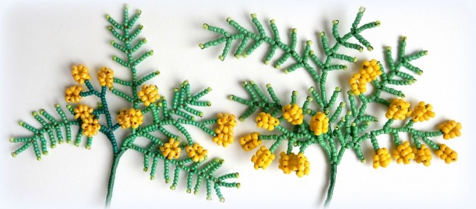 Мимоза из бисера