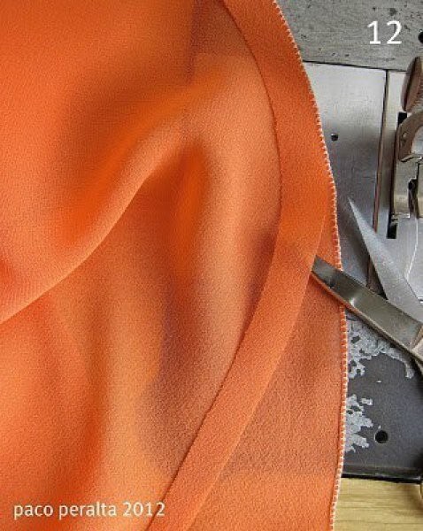 Обработка края шифона