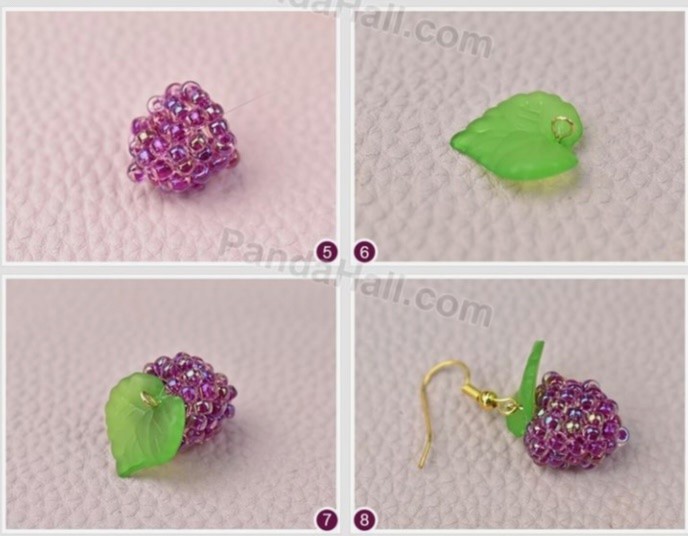 ​Ягода малины из бисера