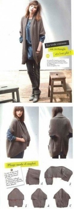 Пончо: простые выкройки Пончо: простые выкройки