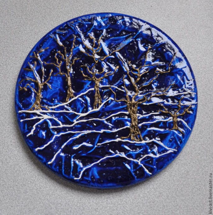 ​Мастер-класс по декорированию часов "Синяя зима": часть 1