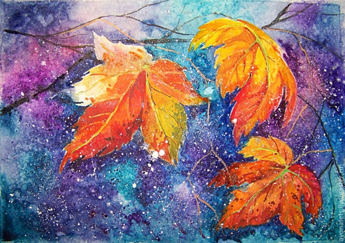 Осенний мастер-класс: акварель по-мокрому, часть 2