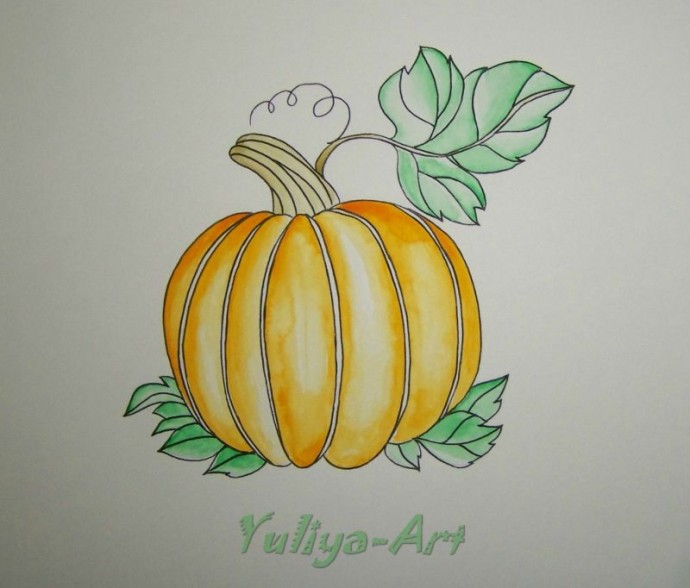 ​Рисуем тыкву в стиле зентангл и дудлинг: часть 1