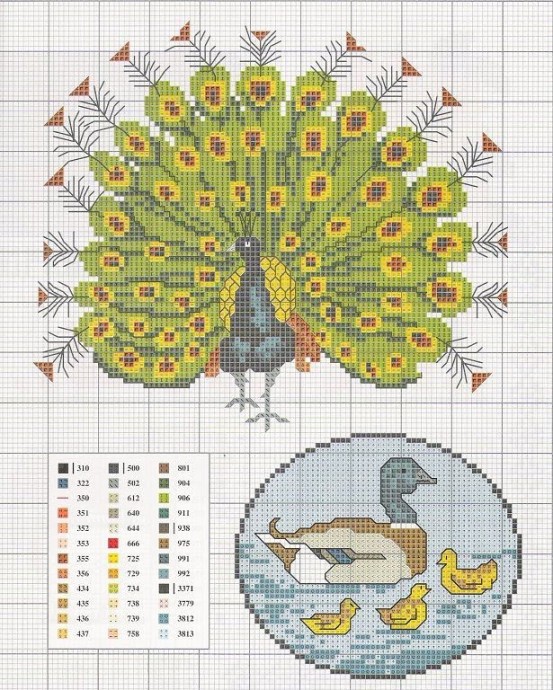 Вышиваем прекрасных павлинов