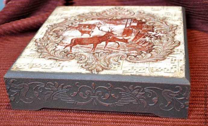 ​Декорируем чайную коробку "В старом шале": часть 5