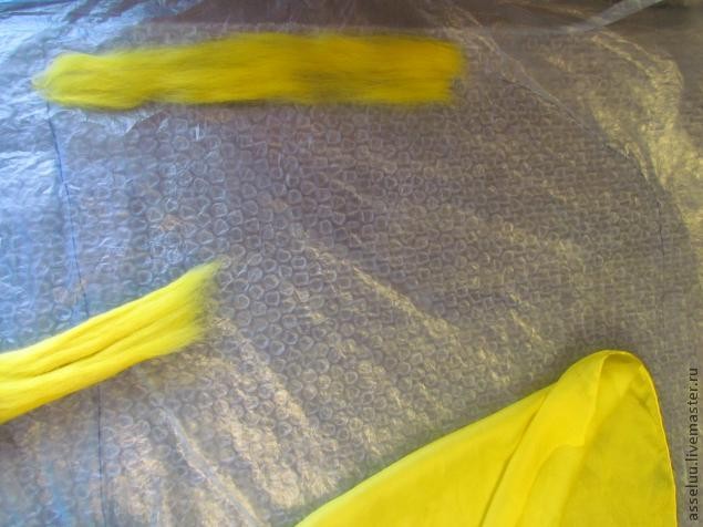 Валяние шарфа в технике нунофелтинг: часть 1