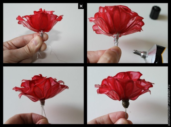 ​Создаем заколку с розой из материала "Витраль": часть 2