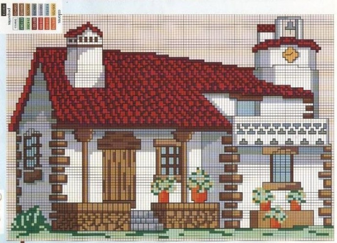 Вышиваем милые домики: часть 1
