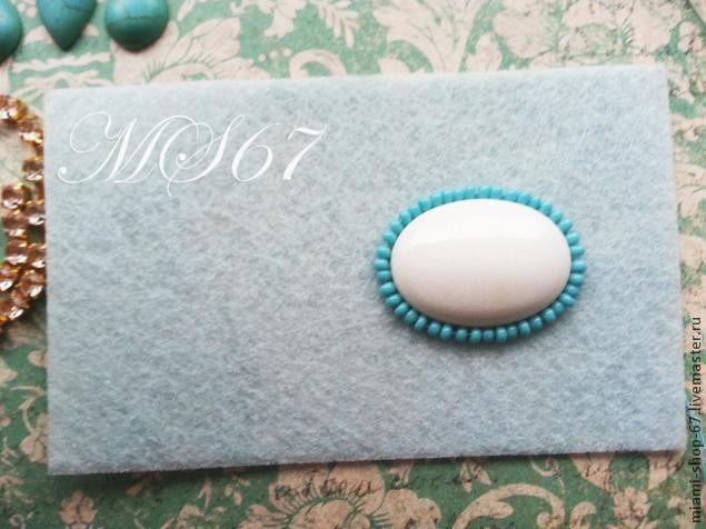 Вышивка бисером, урок №1: как обшить бисером кабошон, мозаичное плетение