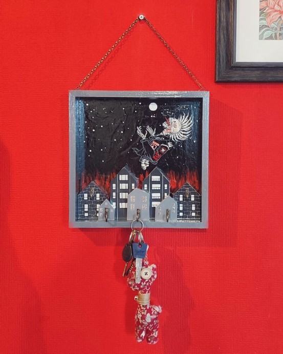 ​Как сделать многоуровневую ключницу с поталью и росписью: часть 4