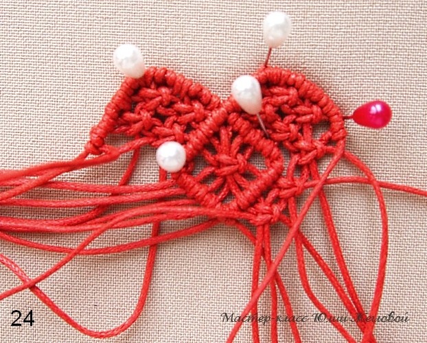 ​Плетёное сердечко в технике макраме: часть 3