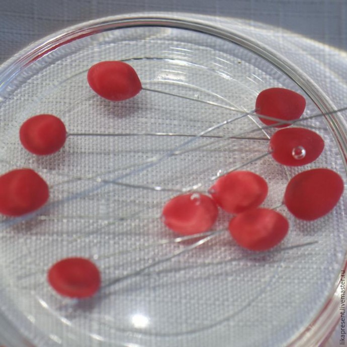 Лепим веточку калины из полимерной глины и холодного фарфора: часть 1