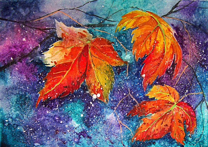 Осенний мастер-класс: акварель по-мокрому, часть 2