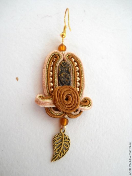 Сутажные серьги "Ромашки по-восточному": мастер-класс, часть 4