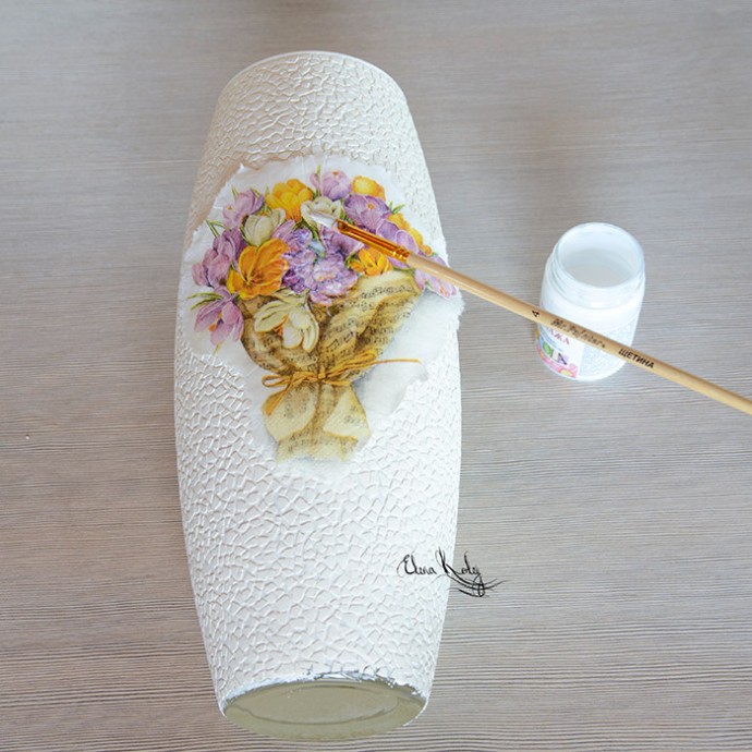 ​Декорируем вазу "Крокусы": часть 2