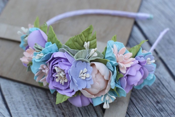 ​Ободки с цветами из фоамирана