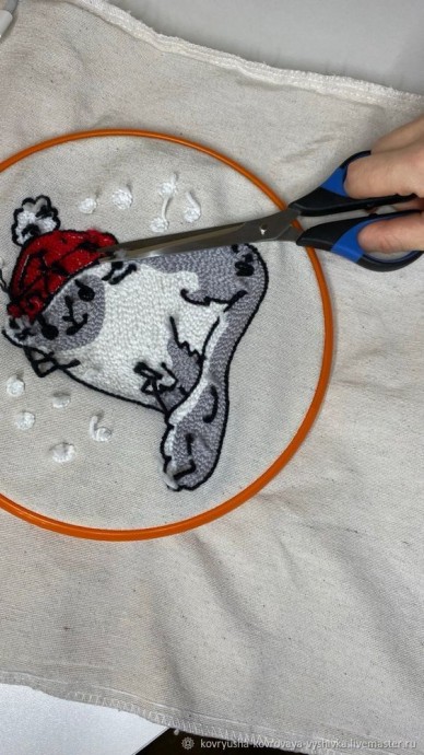 Шоппер с котиком в технике ковровой вышивки: мастер-класс, часть 2