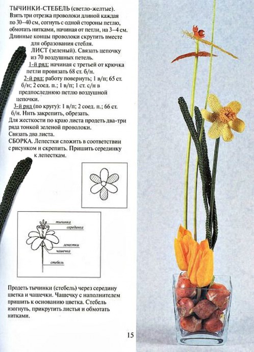 ​Вяжем прекрасный нарцисс