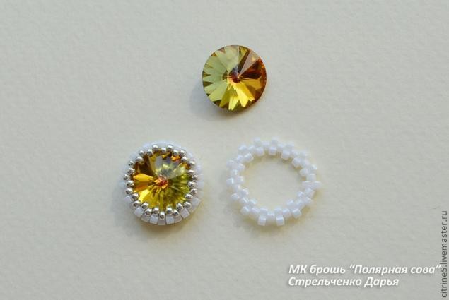 ​Вышиваем полярную сову в виде броши: часть 1