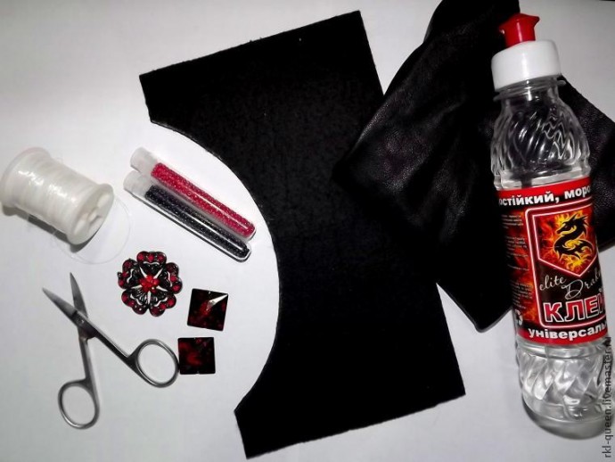 ​Создаем вышитое бисером колье "Воротничок" с элементами кожи: часть 1