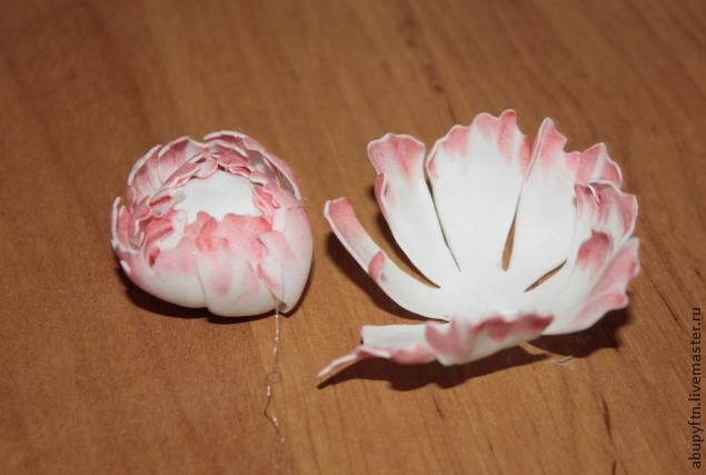 ​Пион из фоамирана своими руками: часть 3