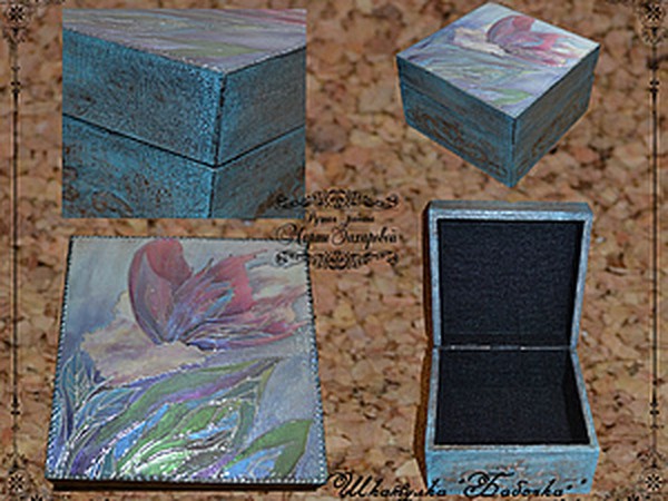 Шкатулка в технике декупаж с применением фольги: часть 1