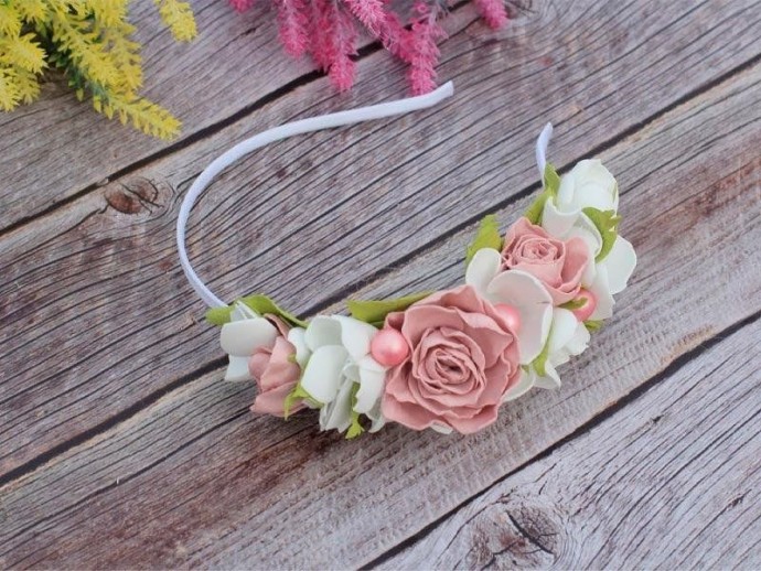 ​Ободки с цветами из фоамирана