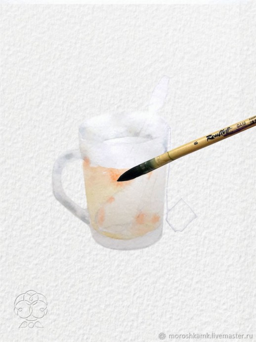 Рисуем акварелью: чашка горячего чая