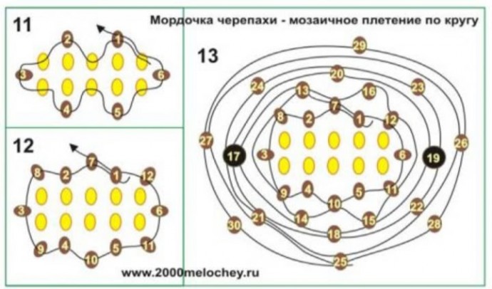 ​Черепаха из бусин и бисера