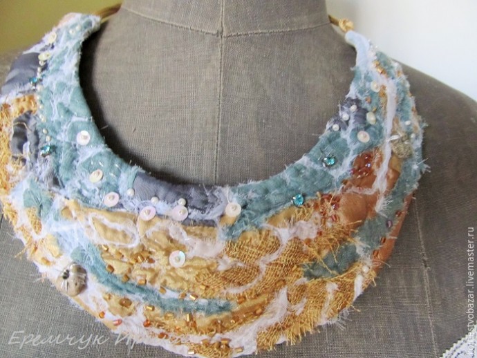 Делаем текстильное колье в технике крейзи: часть 1