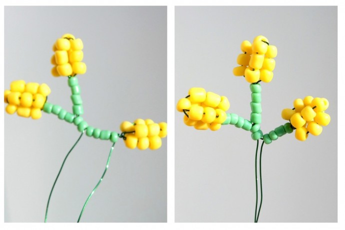 Мимоза из бисера