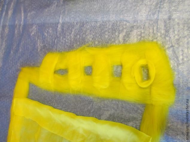 Валяние шарфа в технике нунофелтинг: часть 1