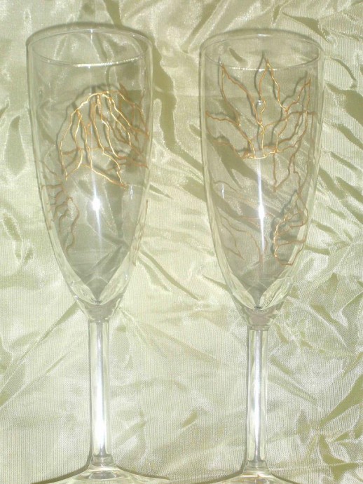 Витражная роспись бокалов "Пьяные цветы"