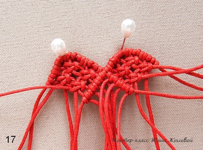 ​Плетёное сердечко в технике макраме: часть 2