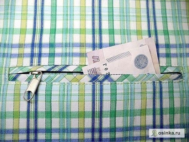 Карман в рамку на молнии