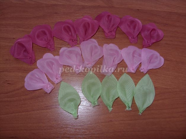 ​Цветок из шелка своими руками: часть 1