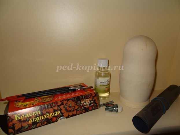 Роспись деревянной матрёшки: часть 1