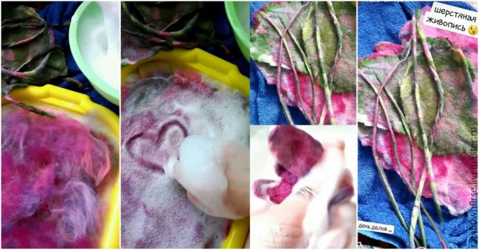 Создаем розочку из шерсти