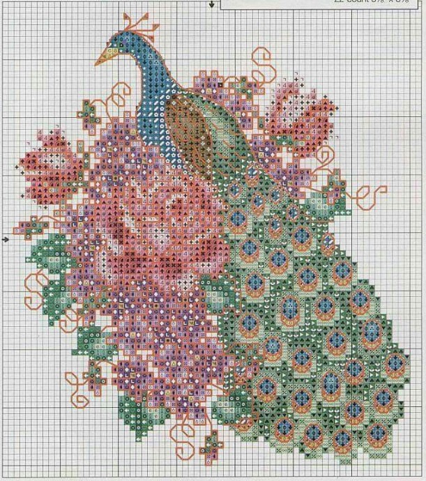 Вышиваем прекрасных павлинов