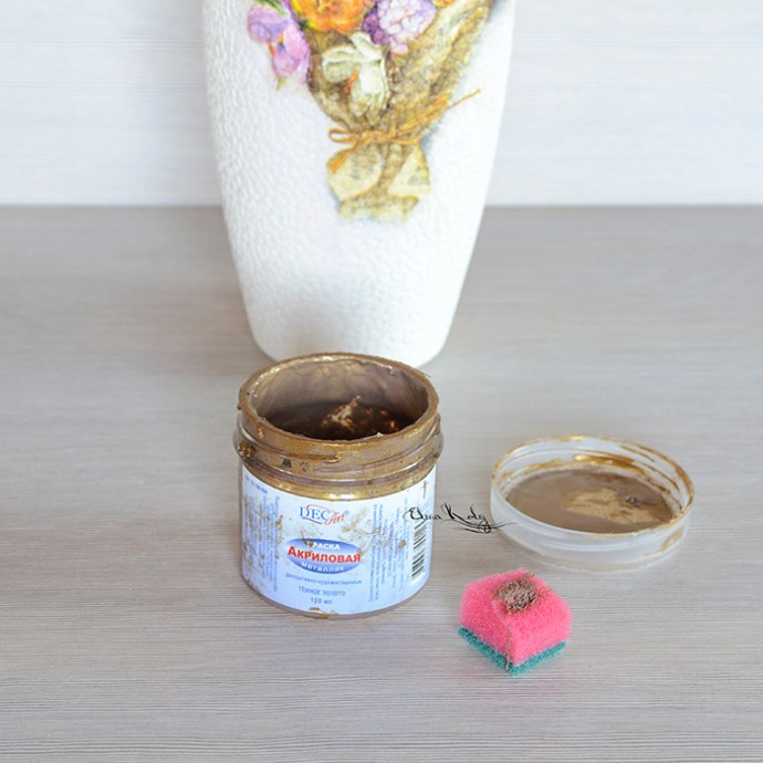 ​Декорируем вазу "Крокусы": часть 3