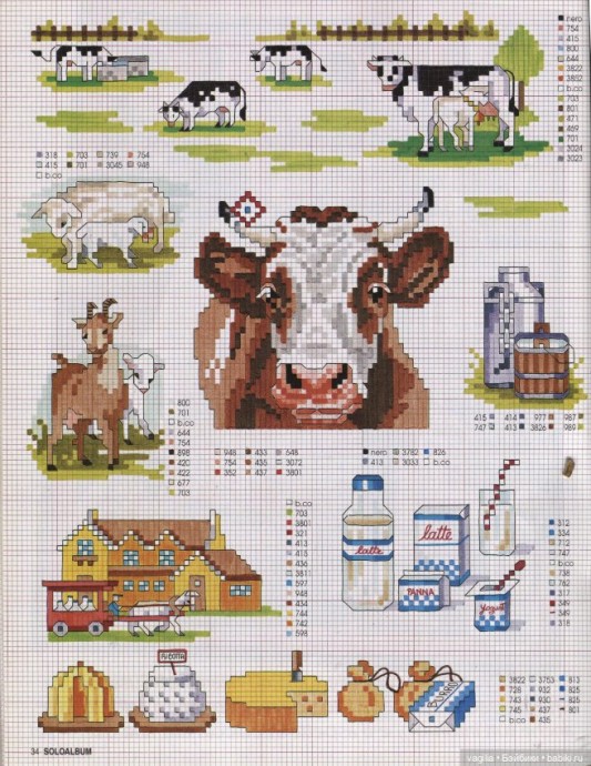 Вышиваем милых коровок