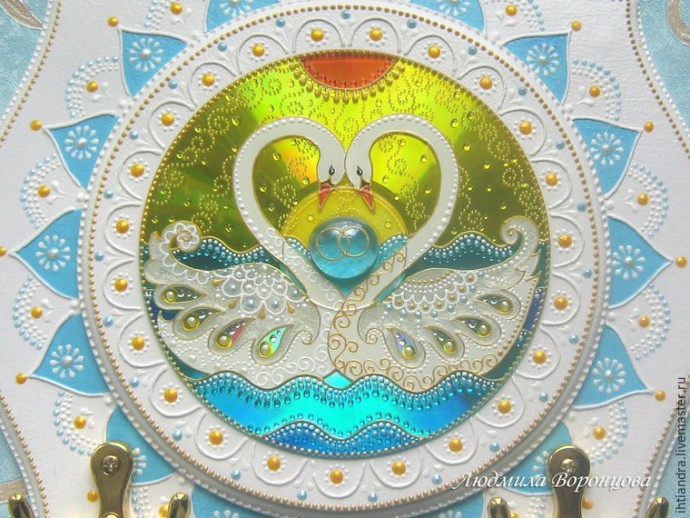 Создаём подарок на свадьбу — ключницу "Лебединая верность": часть 3