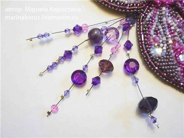 Вышиваем бисером цветок колье "Весенняя Рапсодия": часть 3