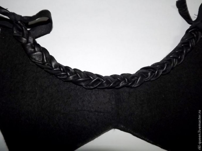 ​Создаем вышитое бисером колье "Воротничок" с элементами кожи: часть 1