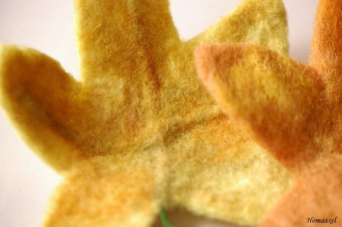 ​Мастер-класс по осенним листьям в технике валяния: часть 3